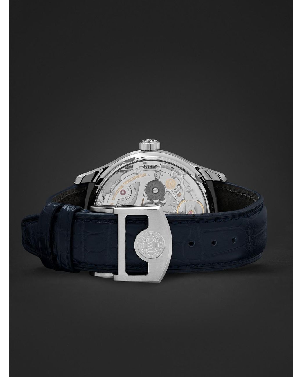 Iwc Black Portugieser Automatic Stainless Steel Watch, Ref. Iw500715 for men