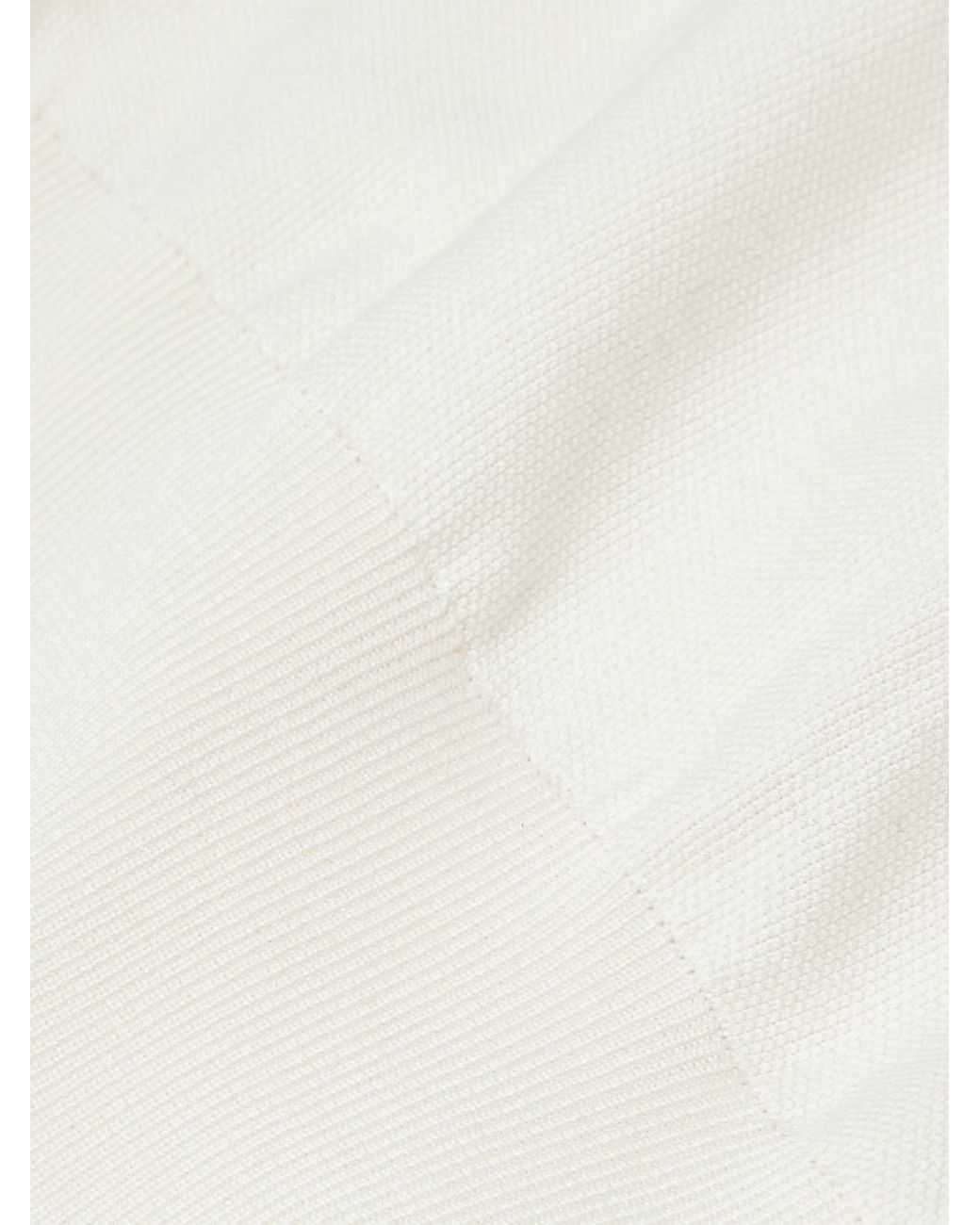 Loro Piana White Slim-Fit Cotton And Silk-Blend Piqué T-Shirt for men