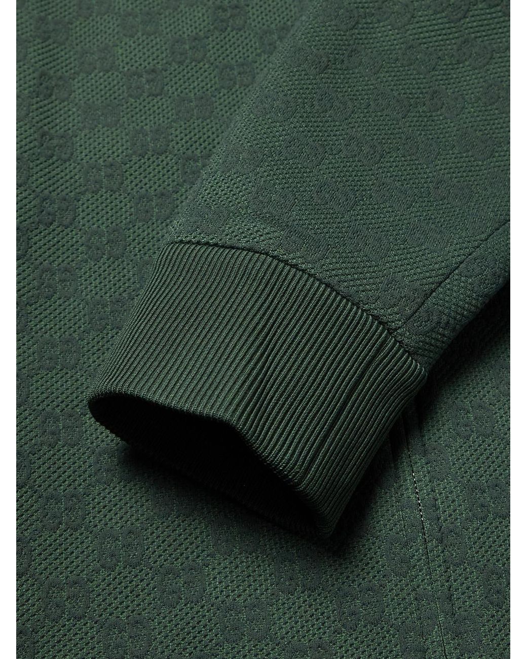 Gucci Green Logo-Jacquard Tech-Jersey Track Jacket for men