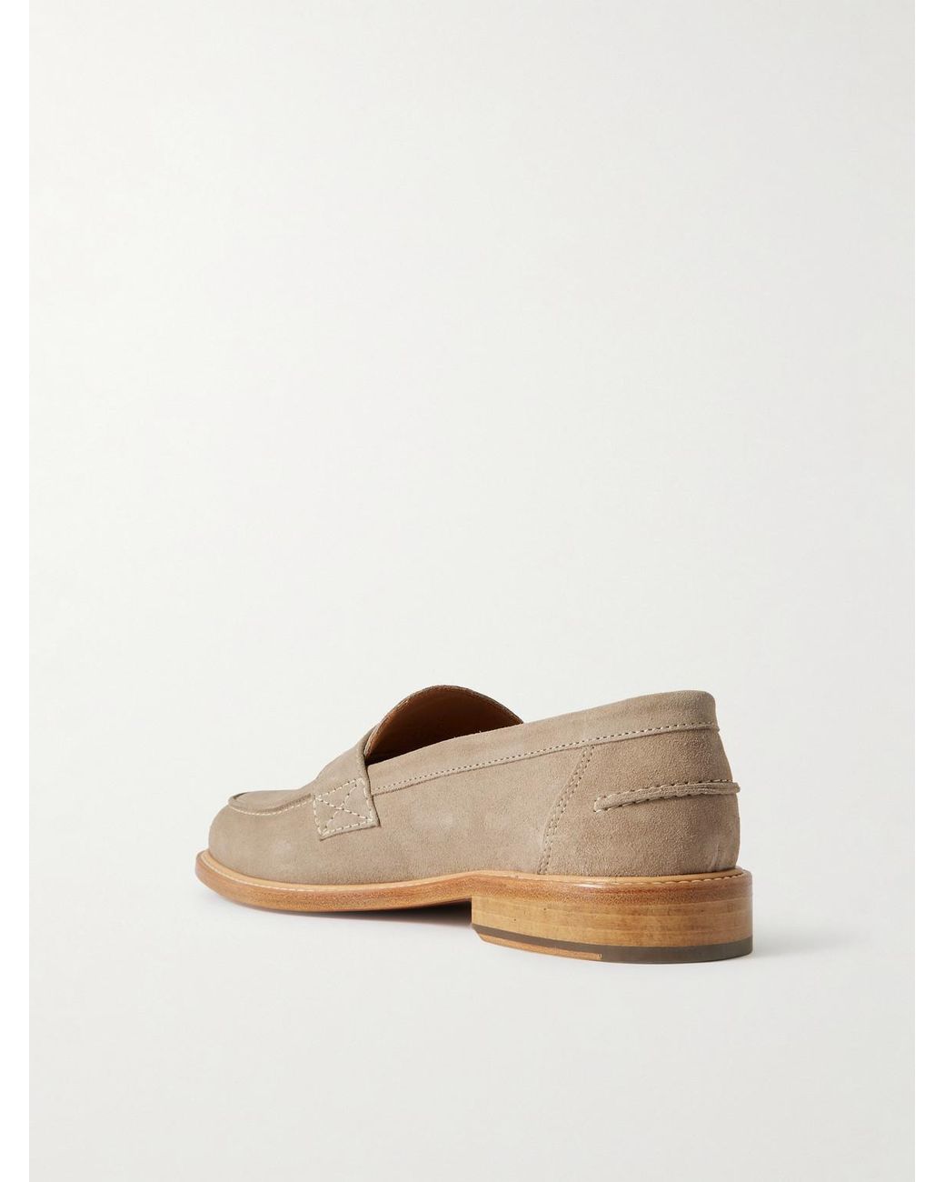 Mr P. Natural Scott Suede Penny Loafers for men