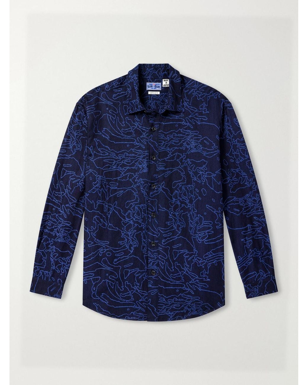 Blue Blue Japan Blue Cotton-Jacquard Shirt for men