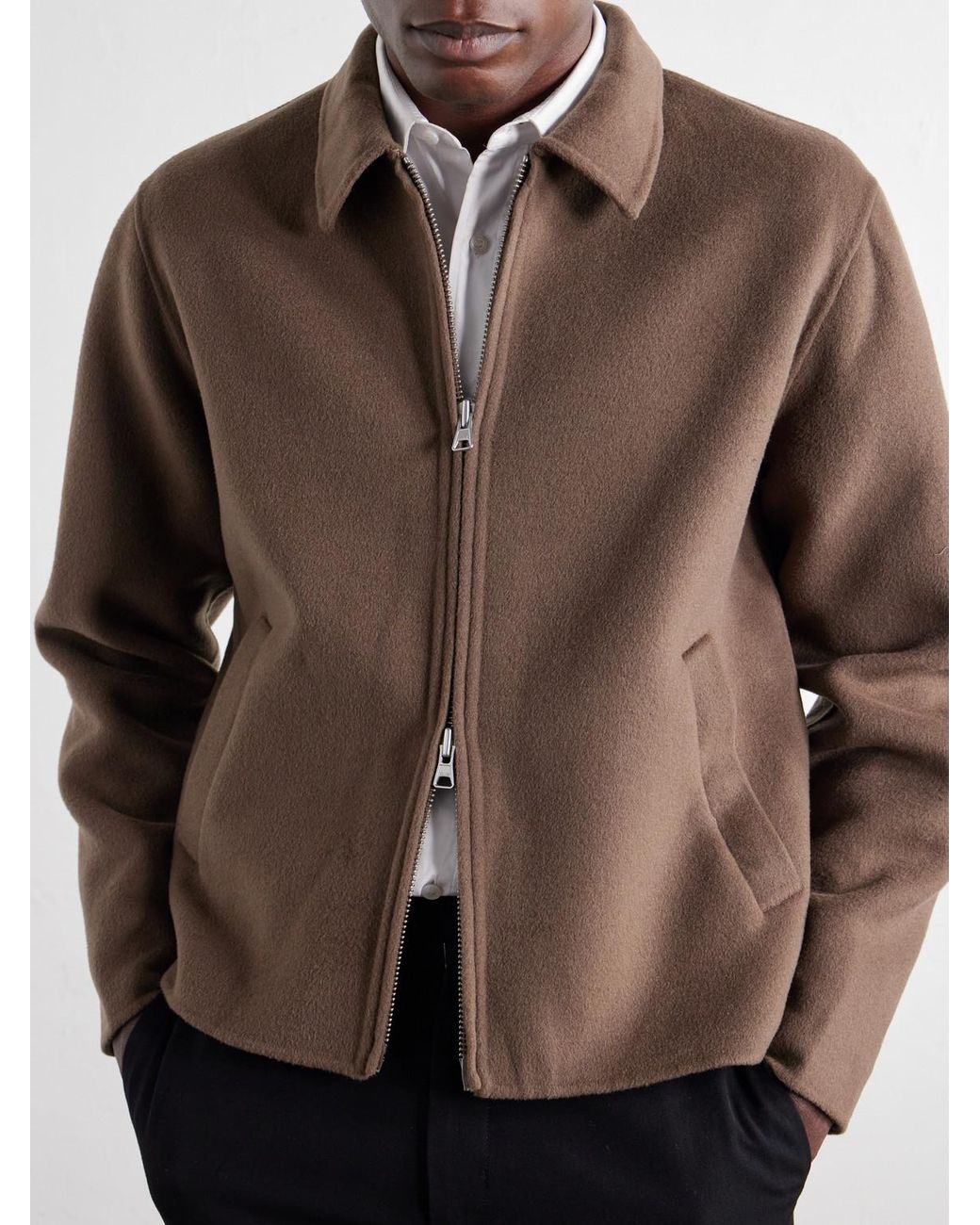 NN07 Brown Arlo 8447 Wool-Blend Felt Jacket for men