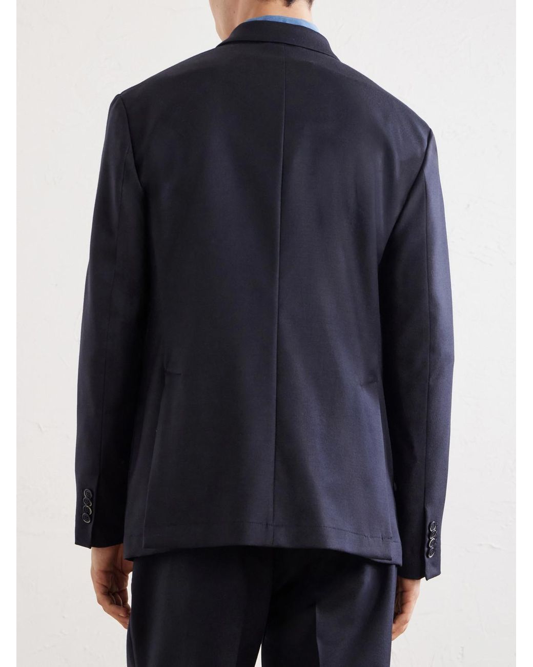 Barena Blue Doria Double-Breasted Wool-Blend Blazer for men