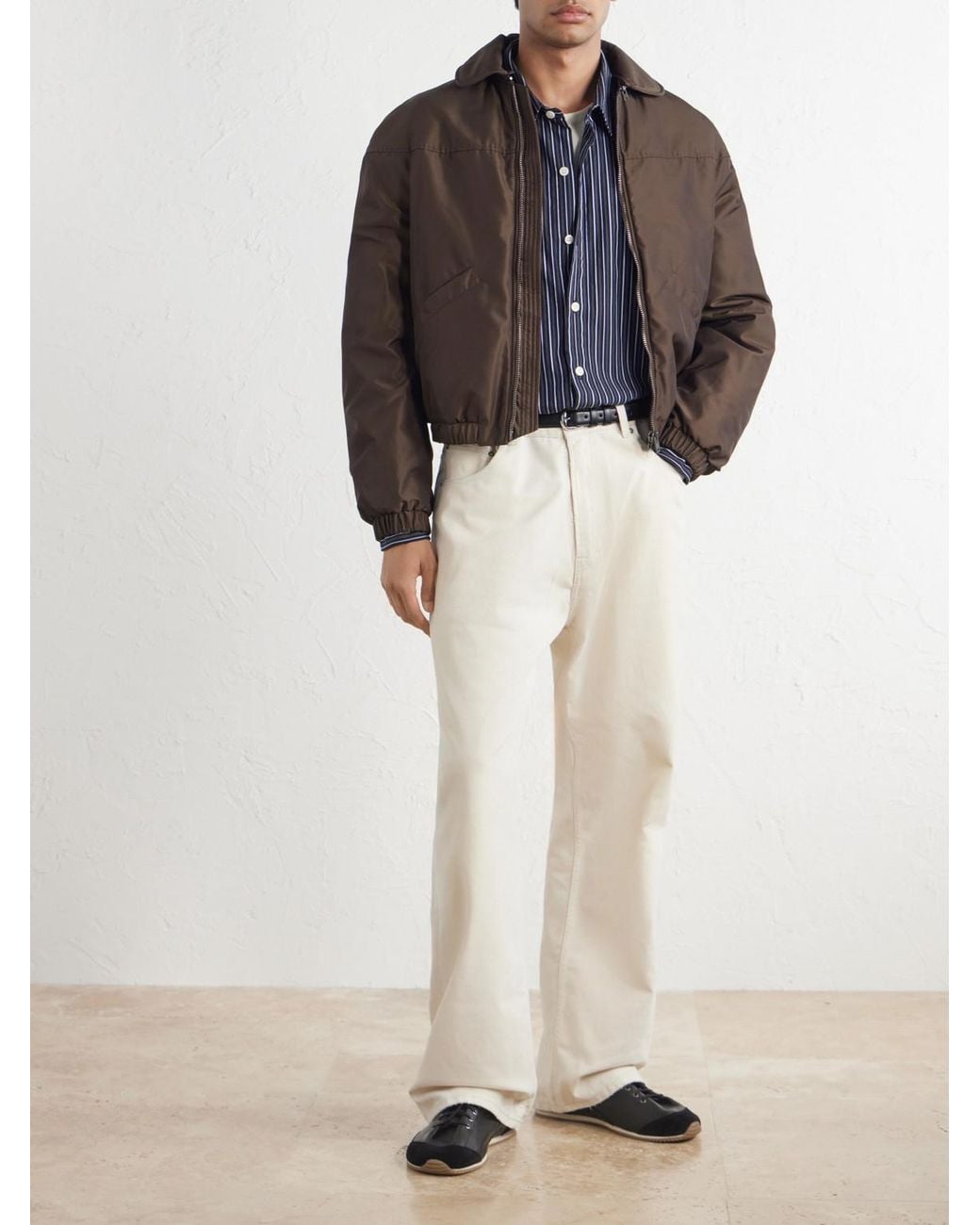 Lemaire Brown Shell Down Blouson Jacket for men