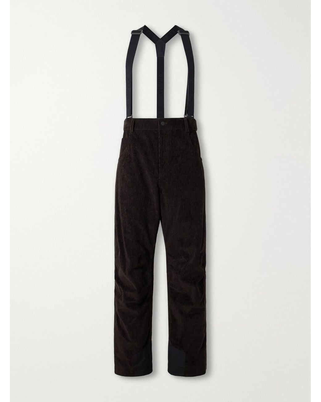 Moncler Brown Straight-Leg Padded Webbing-Trimmed Stretch Cotton-Corduroy Ski Salopettes for men