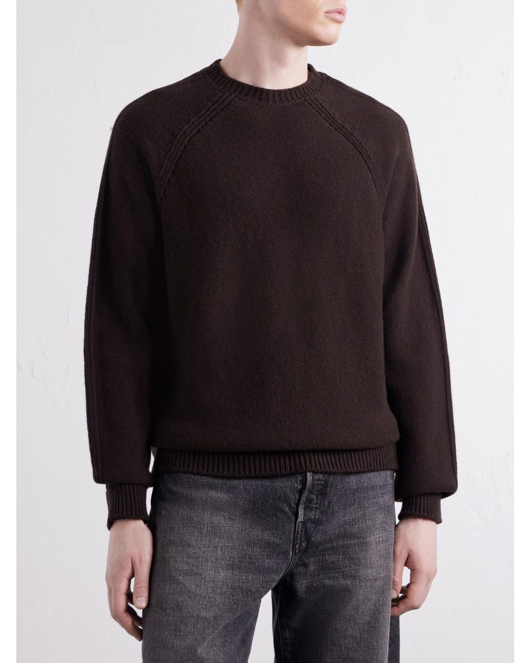 Inis Meáin Black Wool Sweater for men