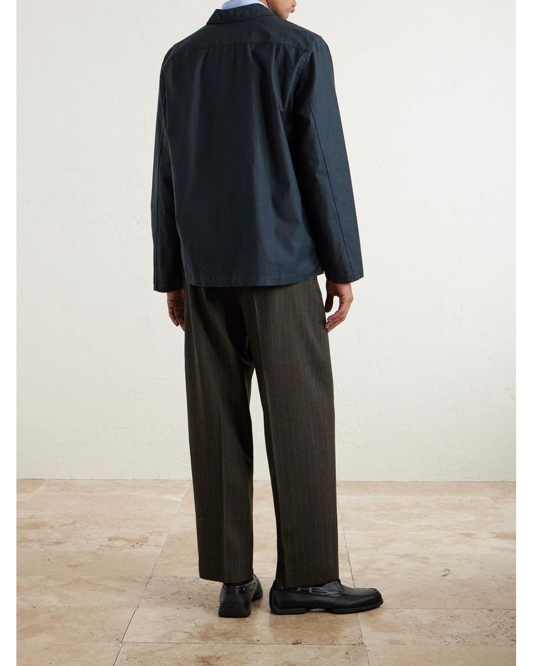 Drake's Blue Cotton Overshirt for men