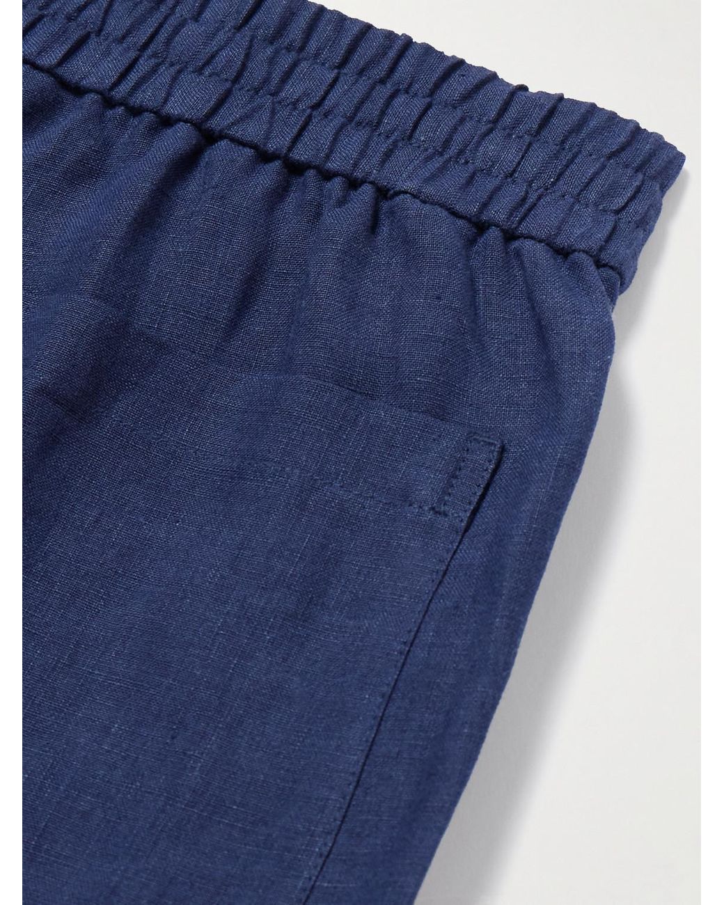 Sunspel Blue Straight-Leg Linen Shorts for men