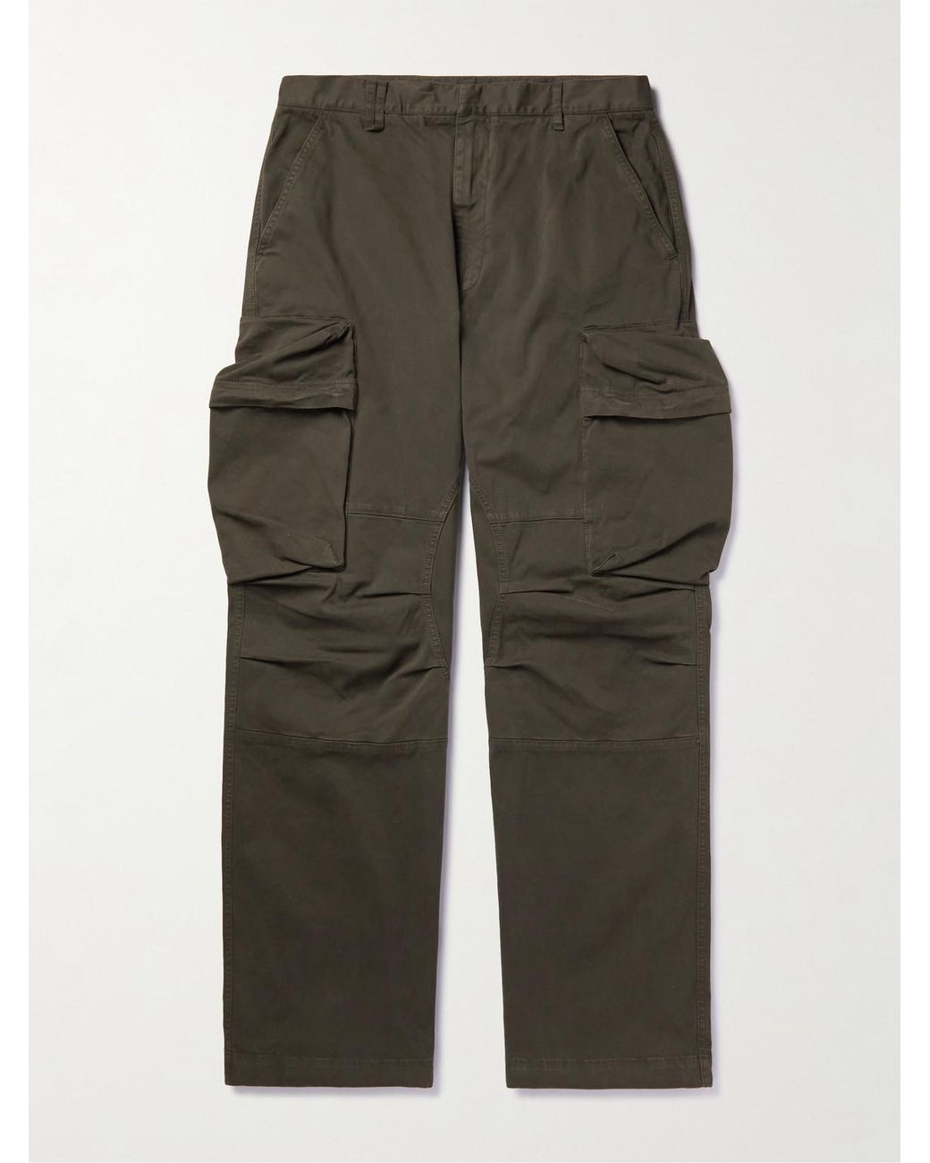Moncler Green Wide-Leg Stretch-Cotton Cargo Trousers for men