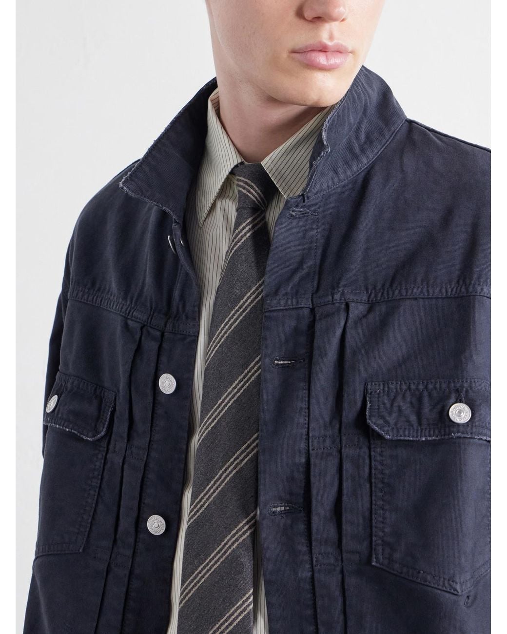 Visvim Blue 101Xx Embroidered Garment-Dyed Corduroy Jacket for men