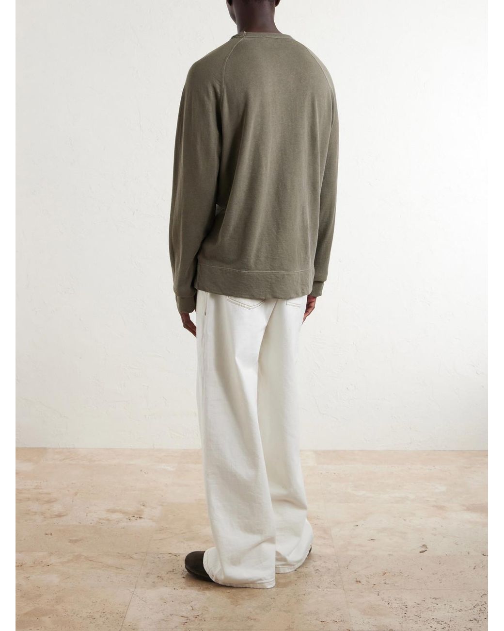 James Perse Green Cotton-jersey Sweatshirt for men
