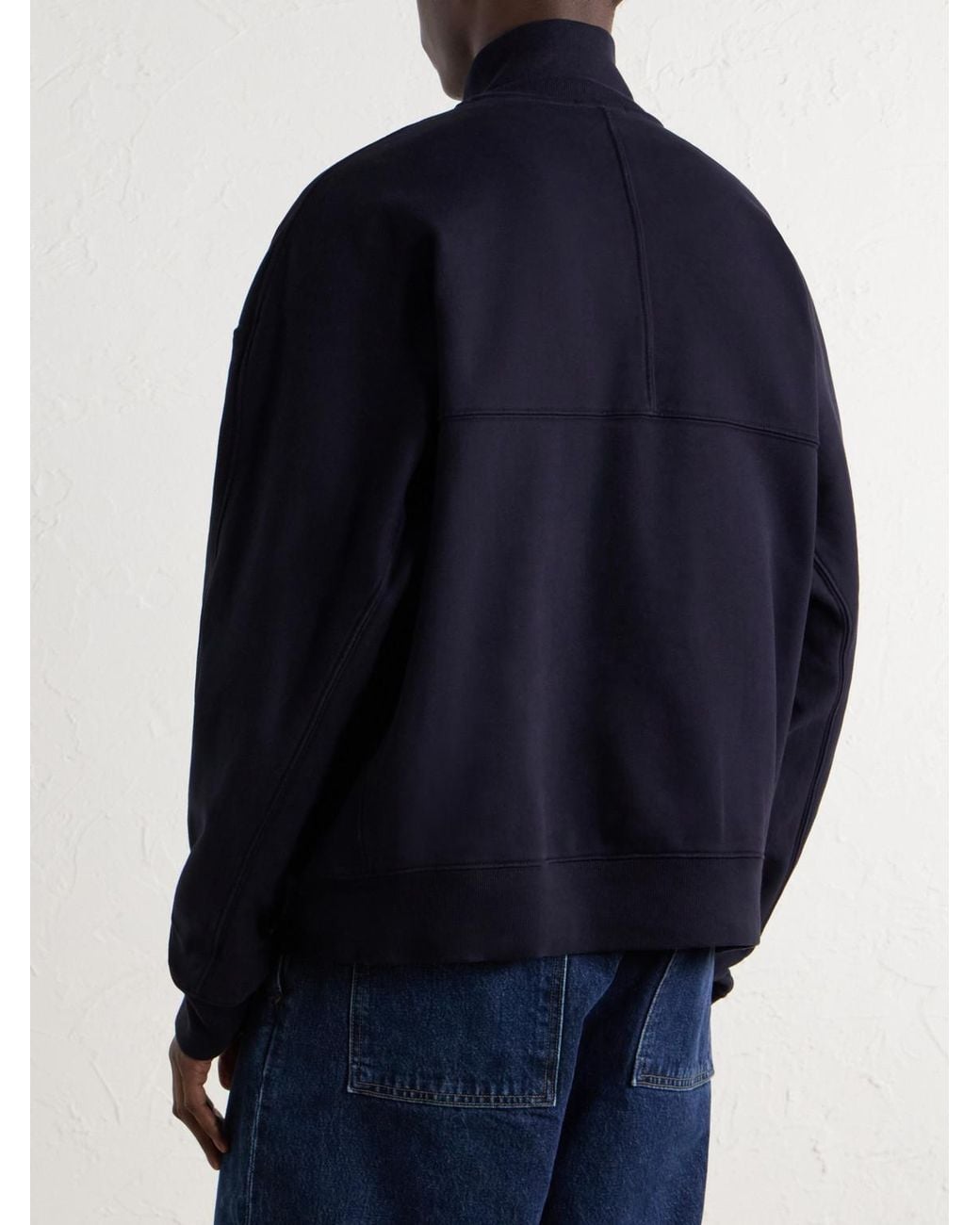Agolde Blue Idris Cotton-Jersey Half-Zip Sweatshirt for men