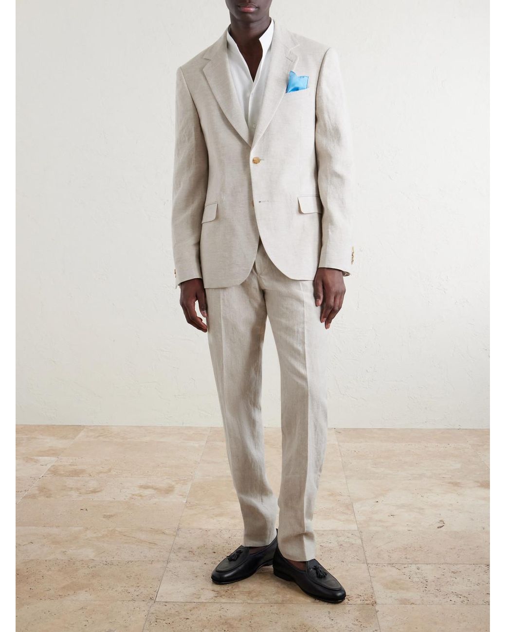 Mr P. Natural Slim-Fit Linen Suit Jacket for men