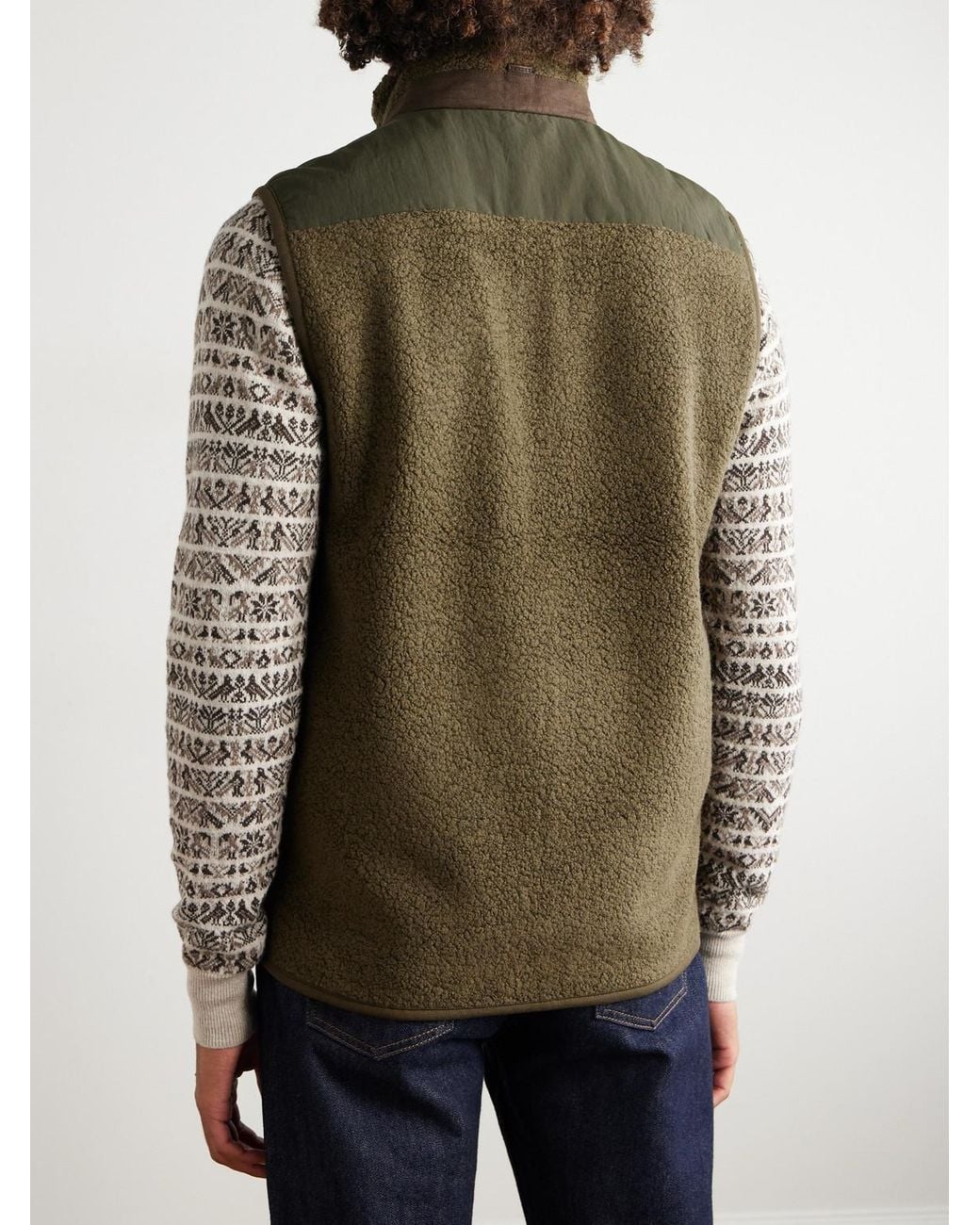 James Purdey & Sons Green Shell-Trimmed Bouclé Gilet for men