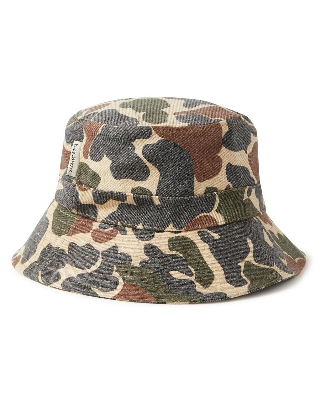 Nudie Jeans Martinsson Camouflage-print Organic Cotton-twill Bucket Hat in  Green | Lyst
