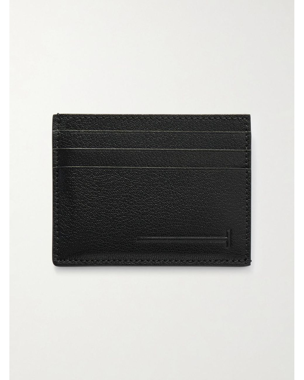 Tom Ford Black Pebble-Grain Leather Cardholder for men