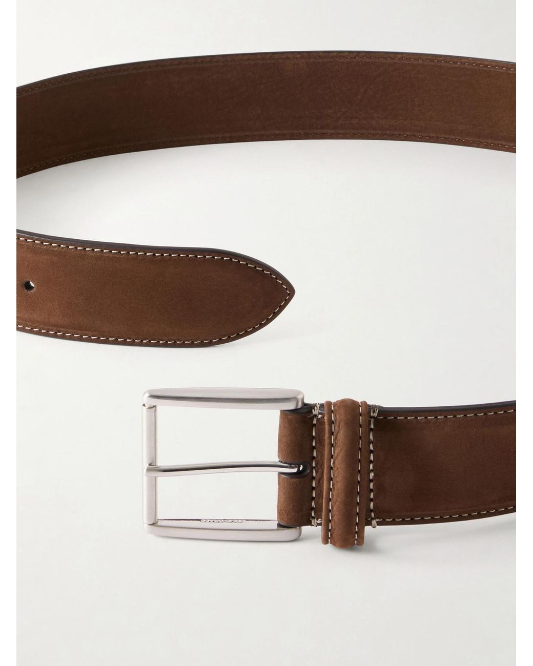 Andersons Brown 3Cm Suede Leather Belt for men