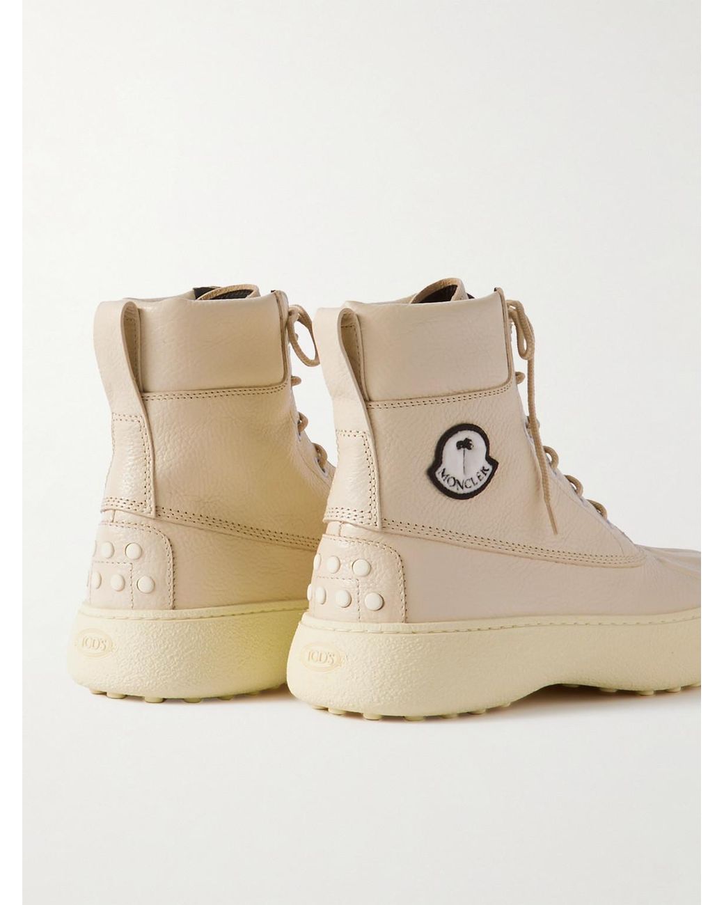 Moncler Genius Natural Tod's Palm Angels Winter Gommino Full-Grain Leather Boots for men
