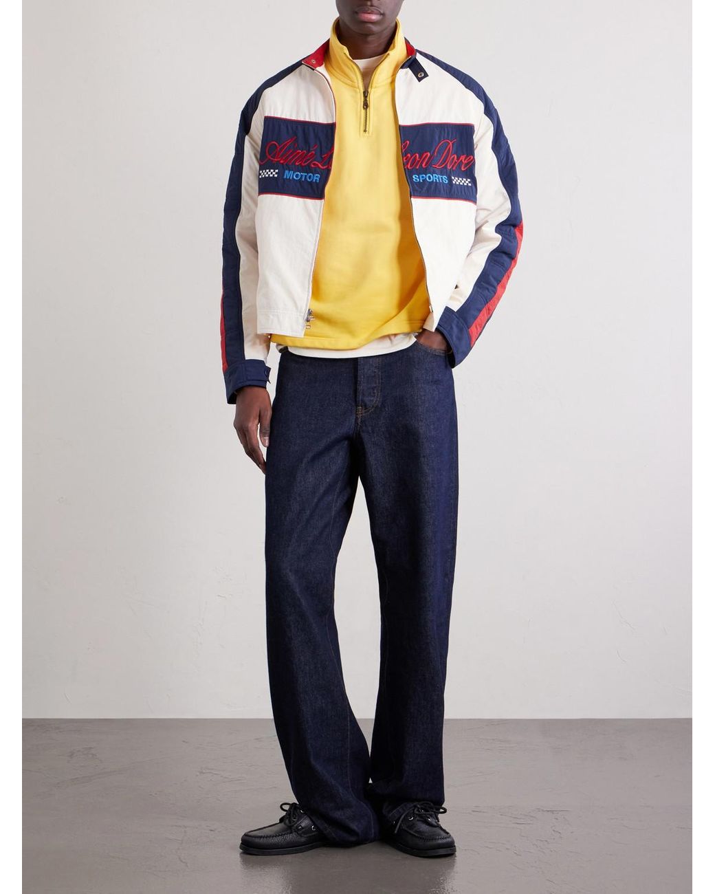 Aimé Leon Dore Blue Logo-Embroidered Shell Lightweight Jacket for men