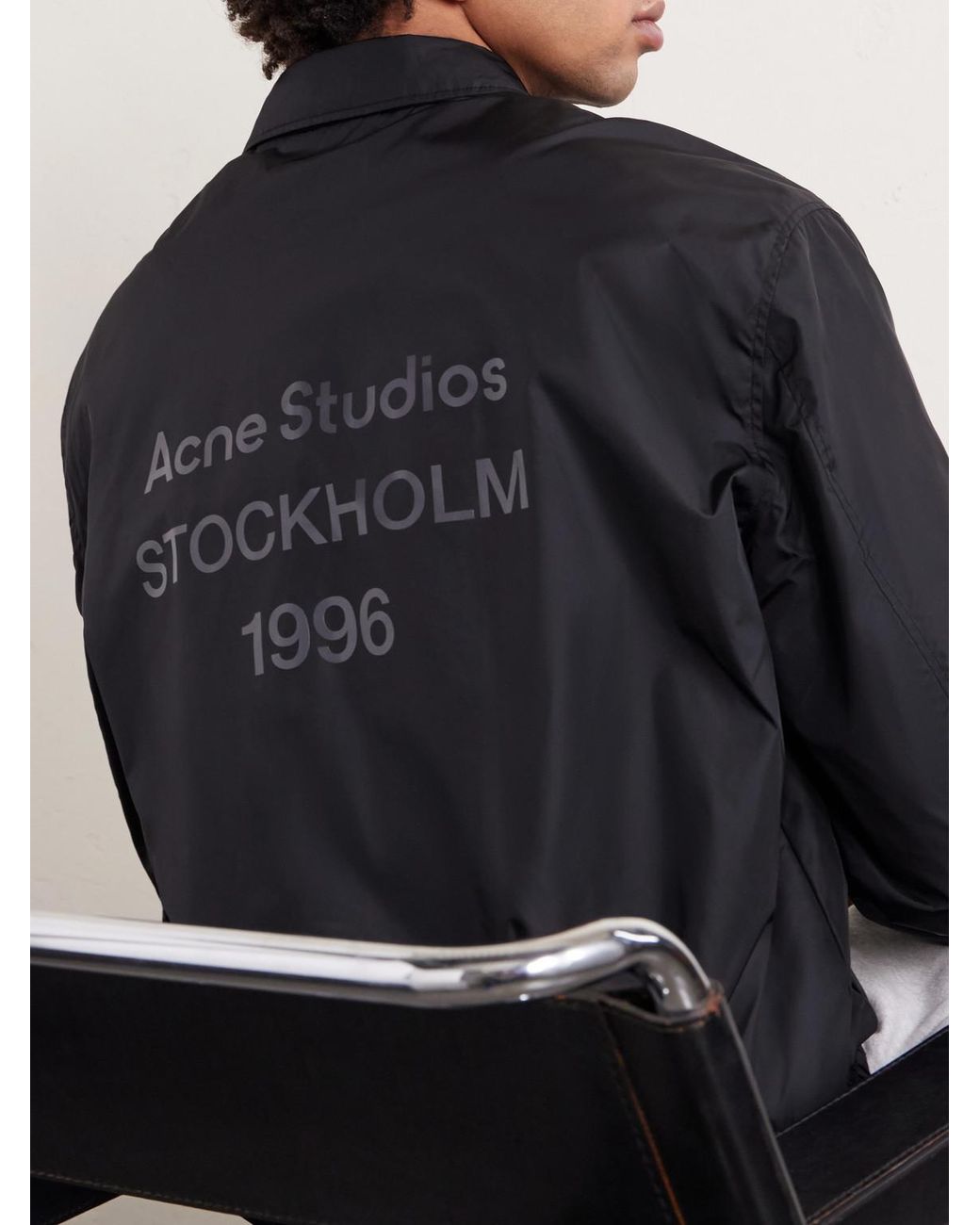 Okot Logo-Print Nylon-Taffeta Jacket di Acne in Blue da Uomo
