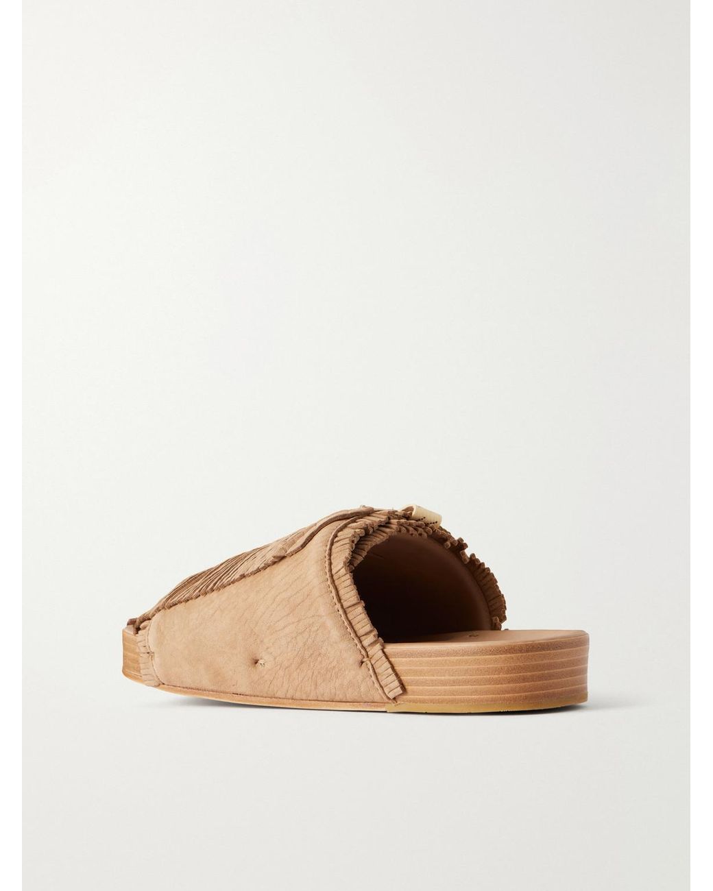 Visvim Brown Christo Shaman Folk Suede Slides for men