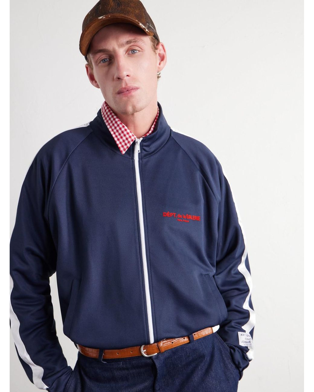 GALLERY DEPT. Brown Chateau Ranch Debossed Paint-Splattered Leather And Mesh Baseball Cap for men