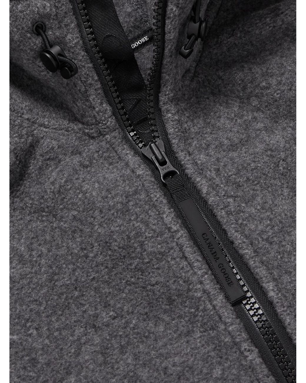 Canada Goose Gray Chilliwack Wool-Blend Fleece Hooded Bomber Jacket for men