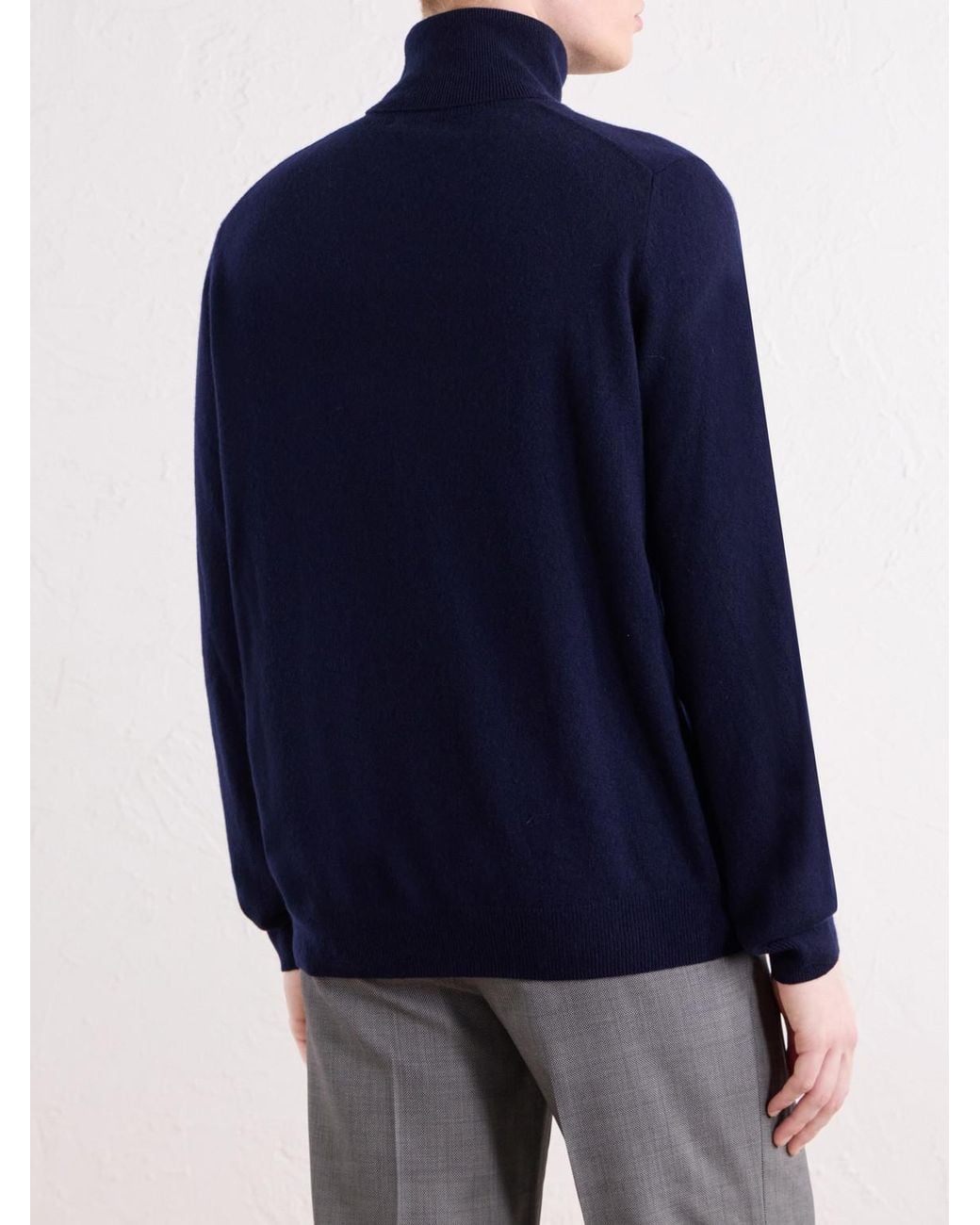 Paul Smith Blue Cashmere Rollneck Sweater for men