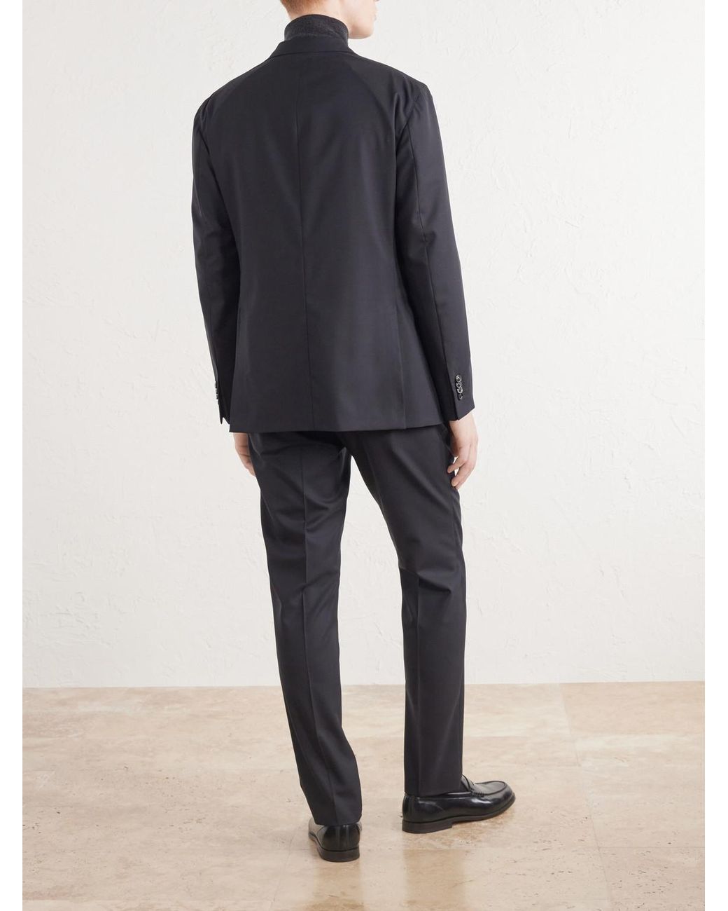 Boglioli Blue Virgin Wool Fresco Suit Jacket for men
