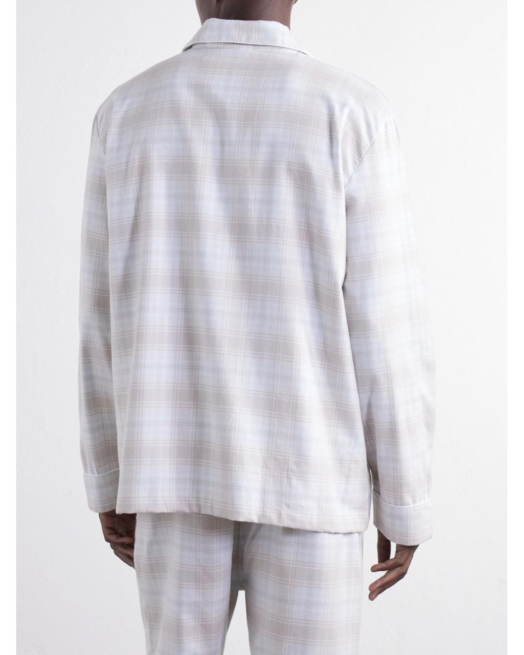 Derek Rose White Kelburn Checked Brushed Cotton-Flannel Pyjama Set for men