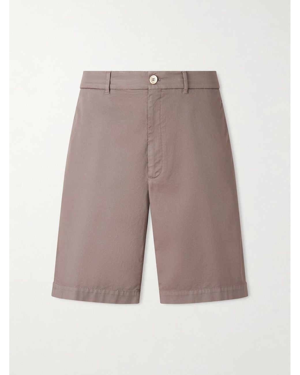 Brunello Cucinelli Gray Cotton-Blend Bermuda Shorts for men