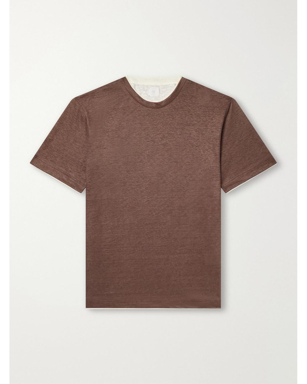 Eleventy Brown Linen T-Shirt for men
