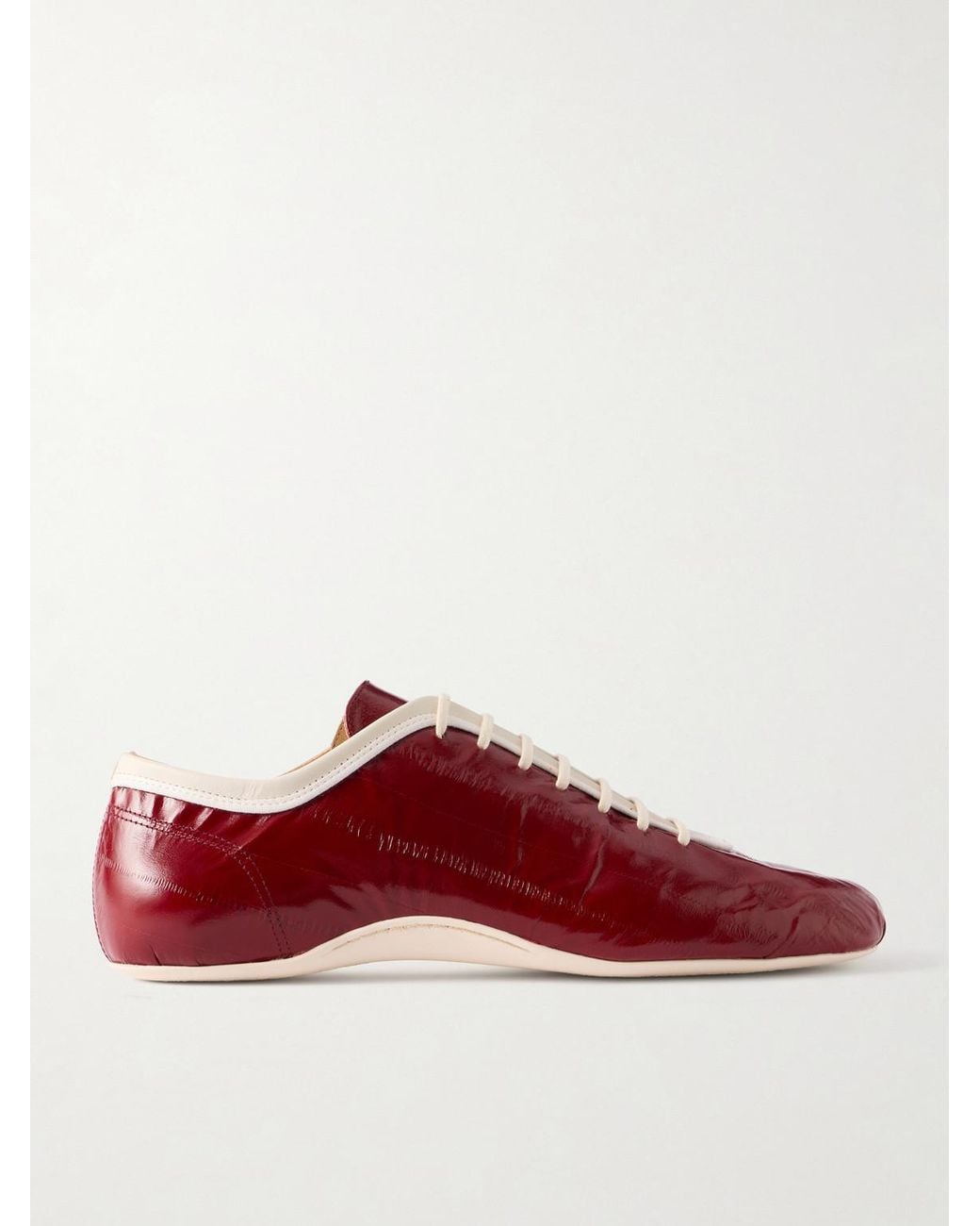 Dries Van Noten Red Glossed Leather Sneakers for men
