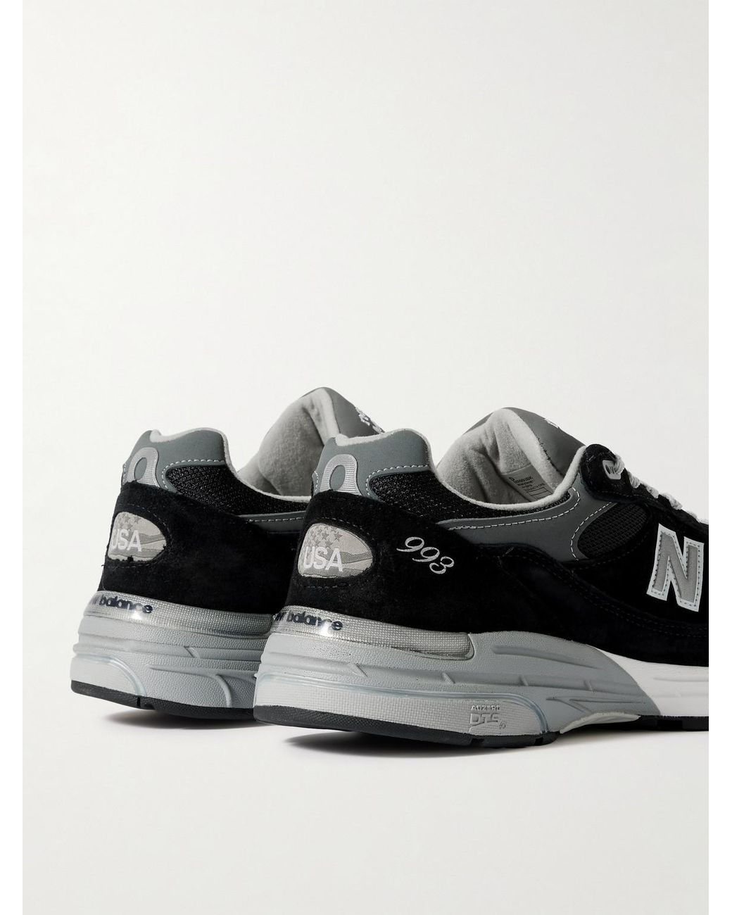 New balance 993 black leather deals