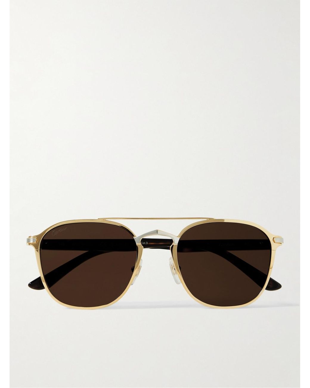 Cartier Aviator-style Gold-and Silver-tone And Tortoiseshell Acetate ...