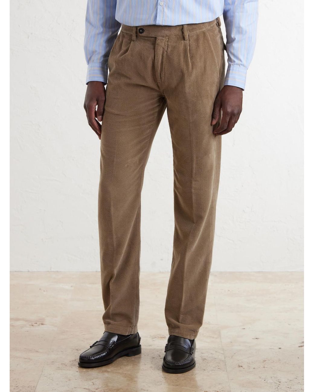 Massimo Alba Natural Ionio2 Straight-Leg Cotton-Corduroy Trousers for men