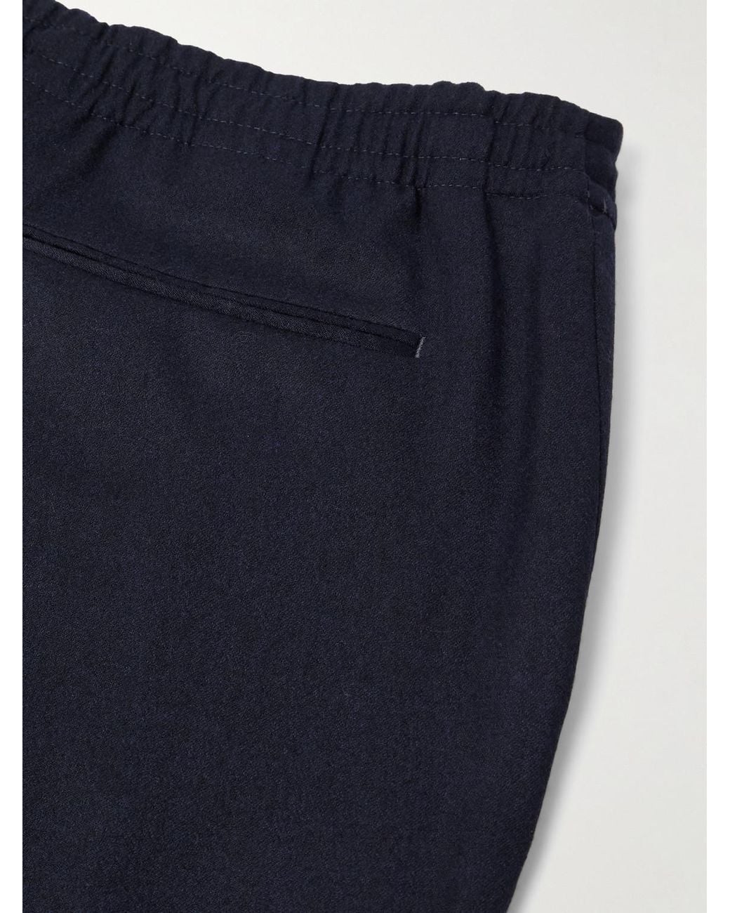 Zegna Blue Tapered Wool Trousers for men