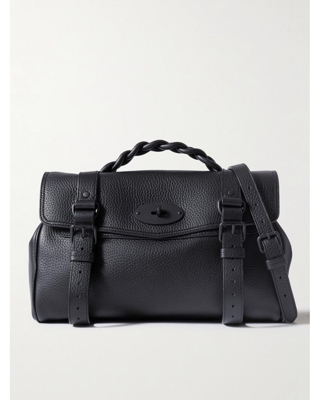 Mulberry Black Alexa Full-Grain Leather Messenger Bag for men