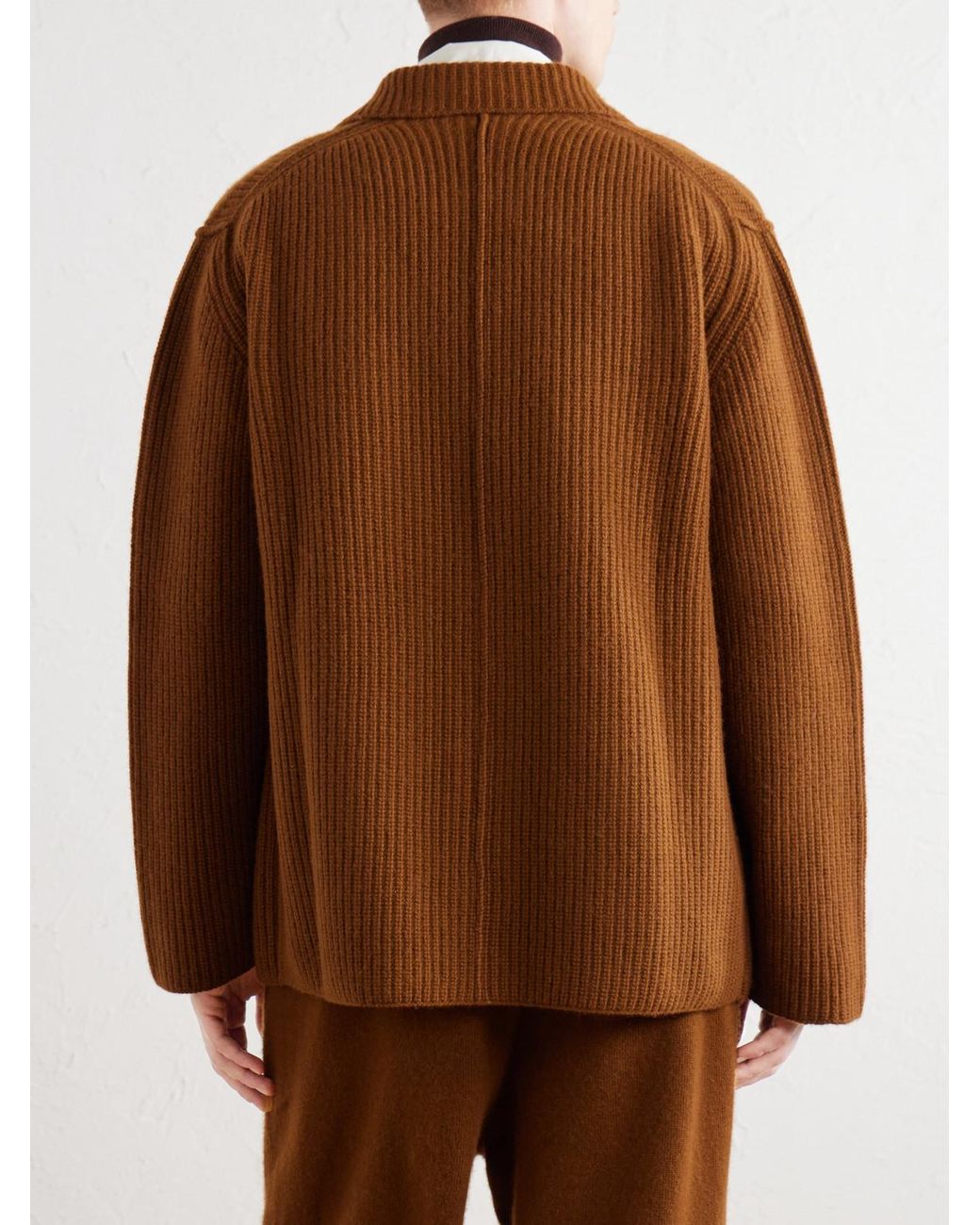 Casey Casey Brown Panno Wool-Knitted Cardigan for men