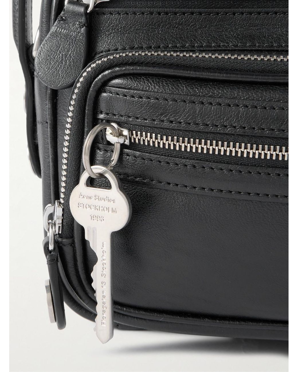 Acne Black Camero Small Textured-Leather Messenger Bag for men