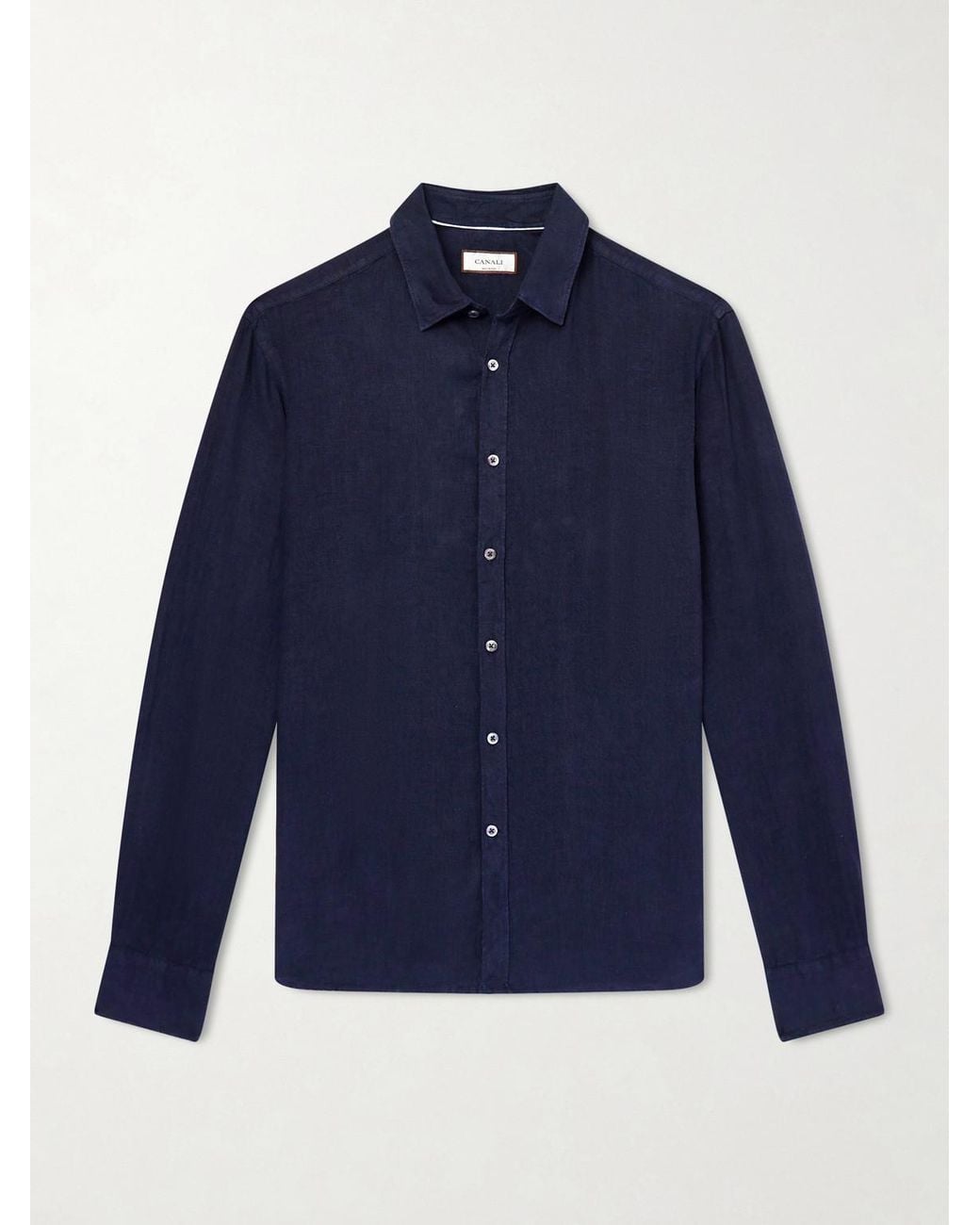 Canali Blue Linen Shirt for men