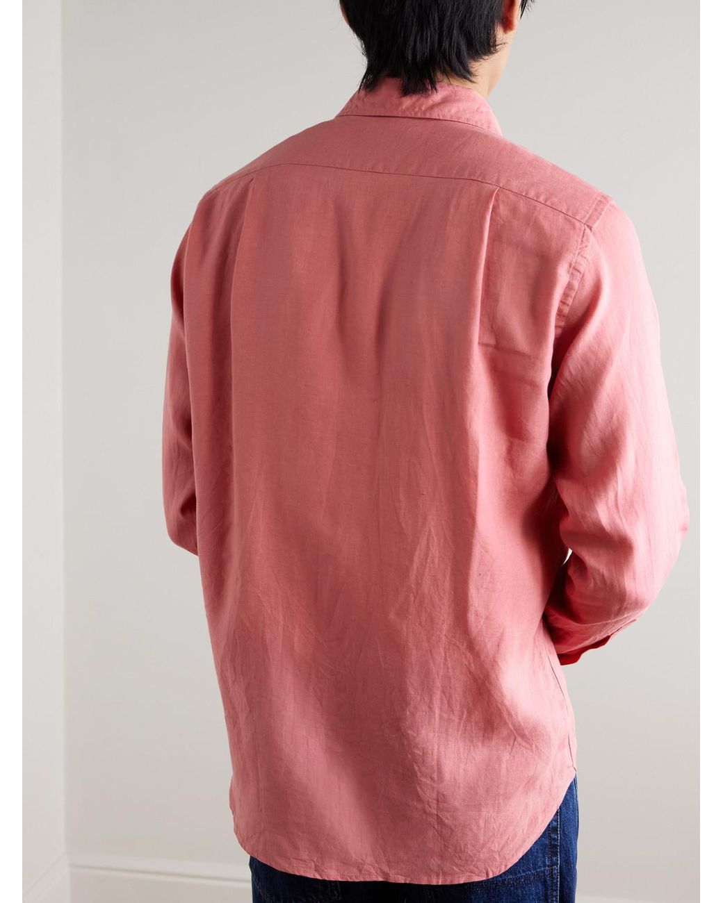 Drake's Pink Linen Shirt for men