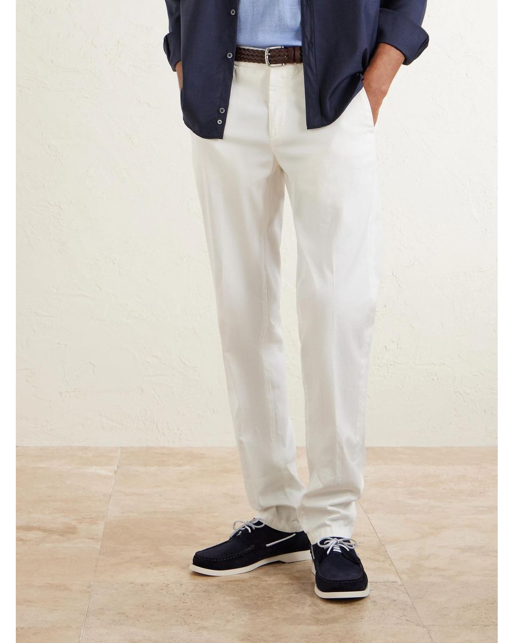 Kiton Blue Suede Boat Shoes for men