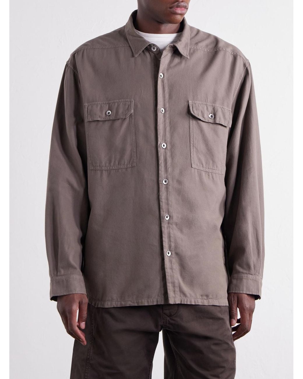 Rick Owens Purple Jumbo Cotton-Twill Shirt for men