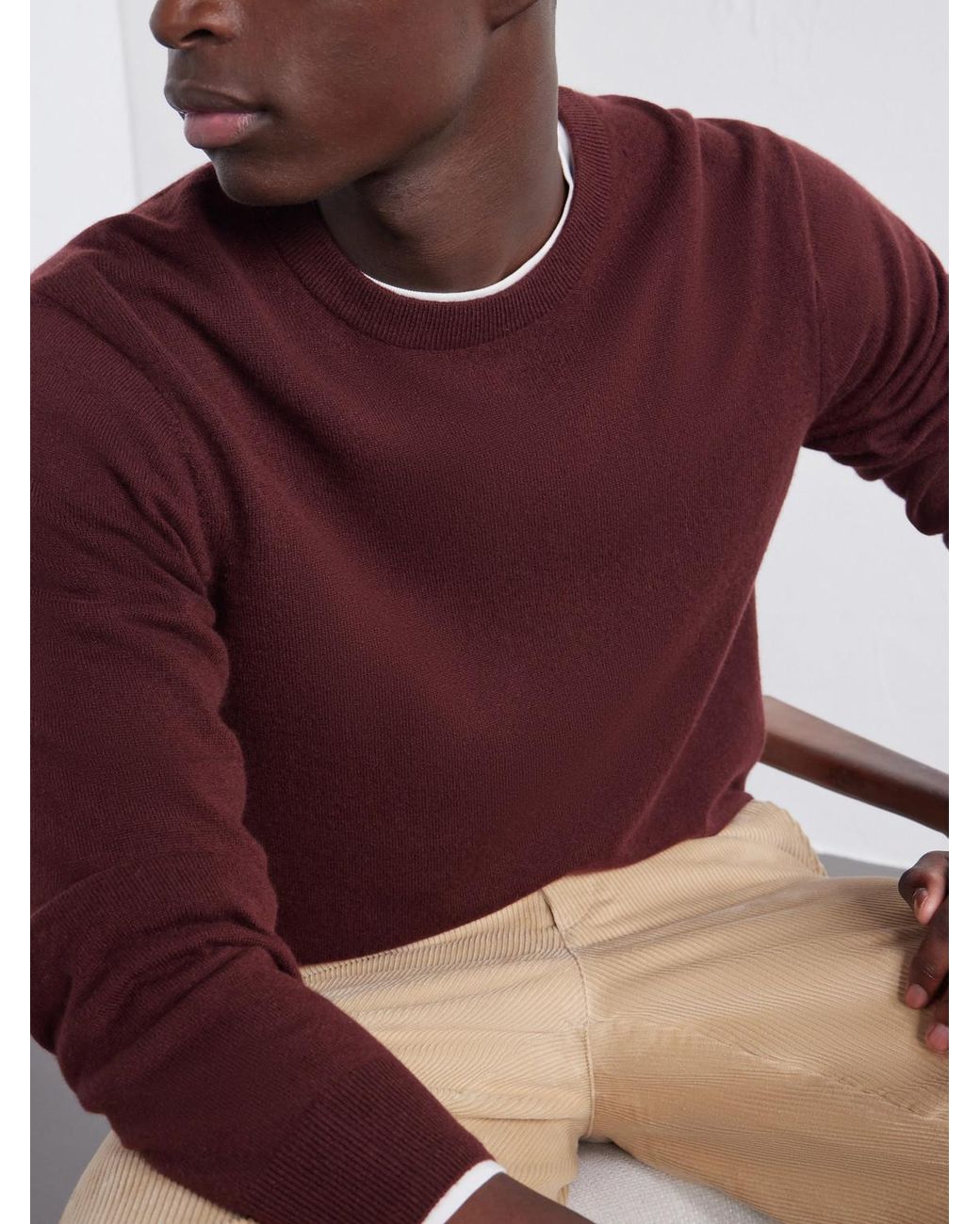 Sunspel Red Cashmere Sweater for men