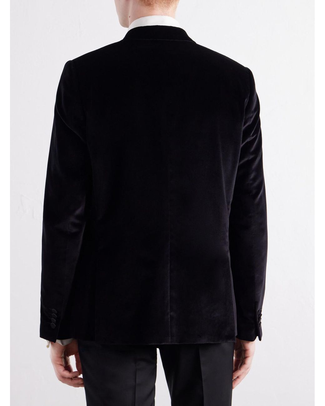 Paul Smith Black Satin-Trimmed Cotton-Velvet Tuxedo Jacket for men