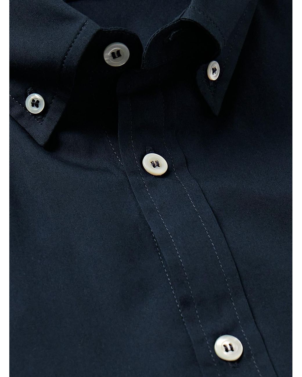 Ghiaia Blue Button-Down Collar Cotton-Poplin Shirt for men