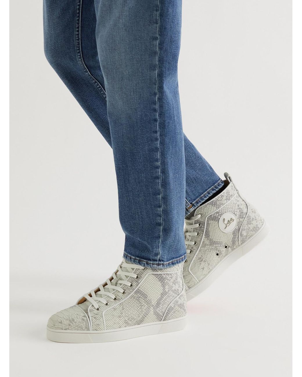 Christian louboutin best sale mens snakeskin sneakers