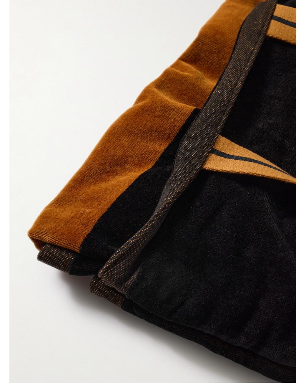 Zegna Black Logo-Embroidered Cotton-Terry Beach Towel Tote Bag for men