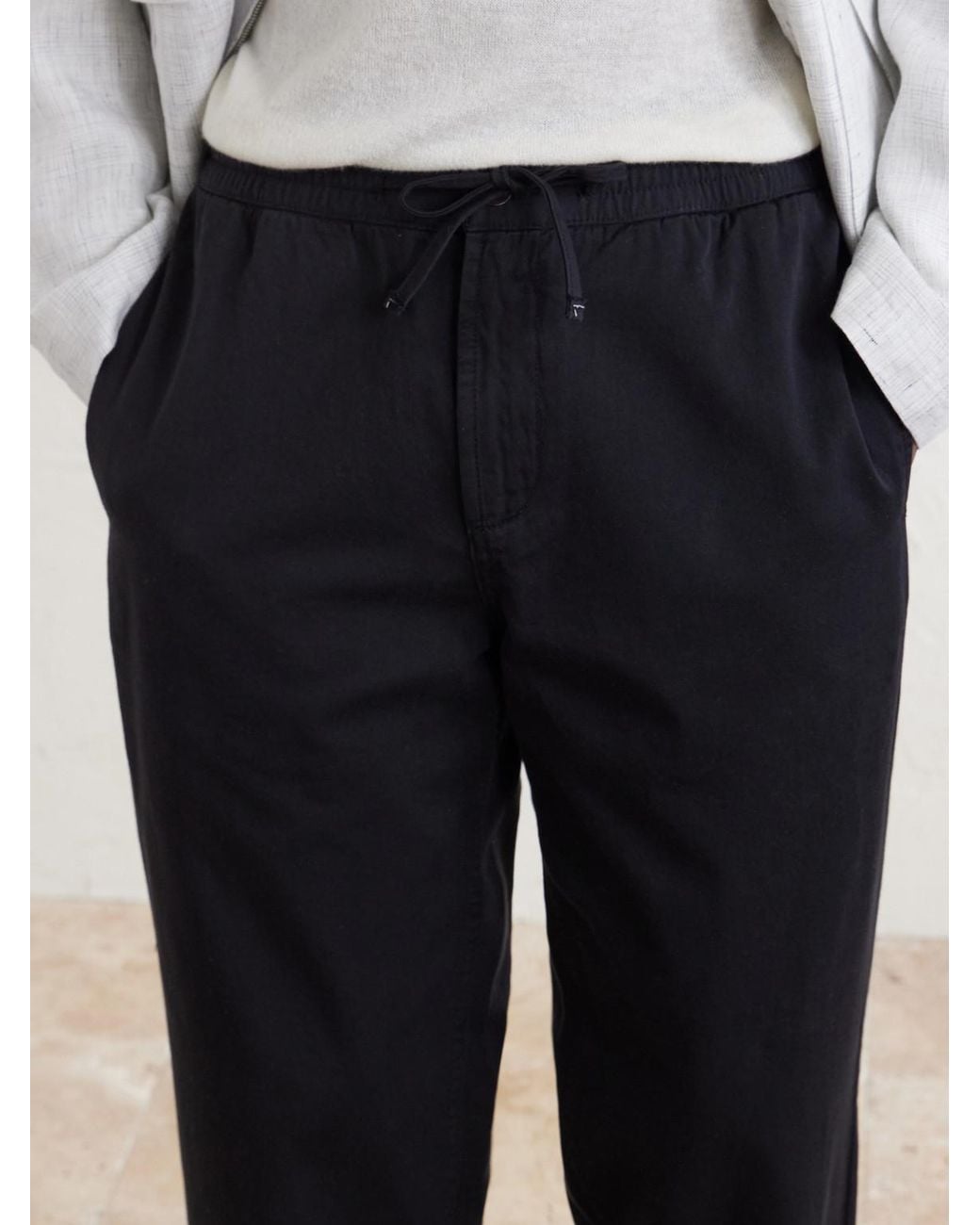 Mr P. Blue Edward Straight-Leg Organic Cotton-Twill Drawstring Trousers for men